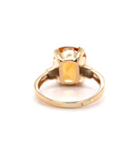10k Yellow Gold 4.18 Carat Cushion Cut Genuine Natural Citrine Ring (#J5755)