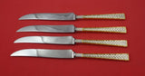 Golden Tradewinds by International Sterling Steak Knife Set Texas Sized Custom