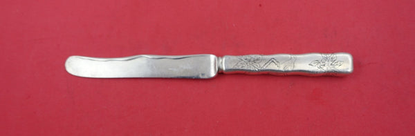 Lap Over Edge Hand Engraved By Tiffany Sterling Dessert Knife bird/branch 7 1/2"