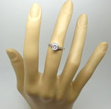 Art Deco 18k White Gold Genuine Natural Diamond Ring .34 Carat Jewelry (#J745)