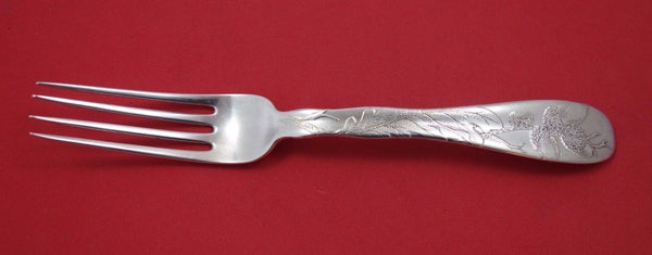 Lap Over Edge Acid Etched by Tiffany & Co. Sterling Silver Dinner Fork Acorn 8"