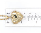 14k Yellow Gold Heart Locket with Cable Chain 18.5" and Toggle Clasp (#J7184)