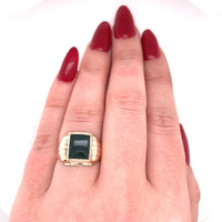 10k Bloodstone Rose Gold Men's Ring Jewelry (#J5706)
