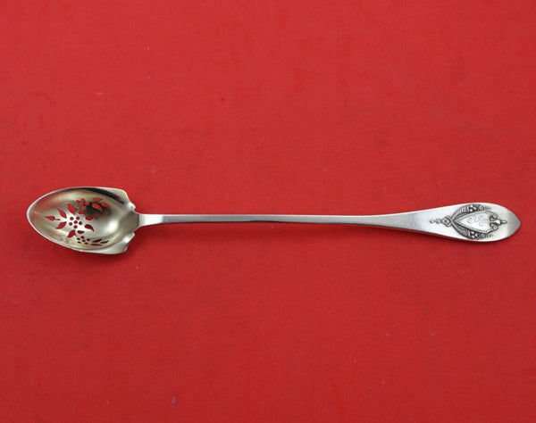 Mount Vernon by Lunt Sterling Silver Olive Spoon Pierced w/Flowers Long Orig 8"