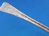 Lap Over Edge Acid Etched Tiffany Sterling Silver Teaspoon Poinsettia Flowers 6"