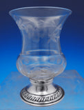 Quaker Silver Co Sterling Silver Glass Salt Pepper Shaker Holder Set 3pc (#2529)
