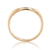 14k Yellow Gold Men's Signet Ring with Ribbed Lines Size 6.5 (#J6793)