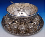 Repousse by S. Kirk & Son Sterling Silver Punch Bowl Set 15-pc #4348-2 Fabulous!