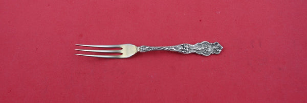 Irian by Wallace Sterling Silver Strawberry Fork light gold wash 4 3/4"