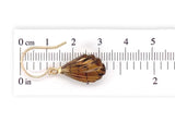14k Gold Genuine Natural Smoky Quartz Carved Fan Shaped Drop Earrings (#J7519)