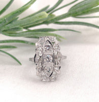 18k White Gold 3/4ct TW Genuine Natural Diamond Filigree Ring Size 6.5 (#J7167)