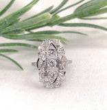 18k White Gold 3/4ct TW Genuine Natural Diamond Filigree Ring Size 6.5 (#J7167)