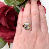 10k Gold Ring with 3.01ct Genuine Natural Gold Vein Quartz Size 6.5 (#J7210)
