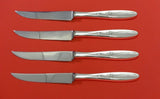 Rose Solitaire by Towle Sterling Silver Steak Knife Set 4pc HHWS Custom 8 1/2"
