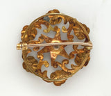 10k Yellow Gold Victorian Seed Pearl Starburst Flower Pin Jewelry (#J6274)