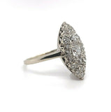 14k White Gold Marquise Shape 1 Carat TW Genuine Natural Diamond Ring (#J5449)