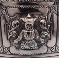 Zodiac English Sterling Silver Coffee Set 4pc includes Kettle on stand (#7881)