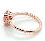 14k Rose Gold .96ct Genuine Natural Oregon Sunstone Diamond Ring 7.75 (#J7557)