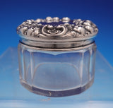 La Pierre Sterling Silver Glass Dresser Jar GW Interior w/ "M" Mono #464 (#9159)