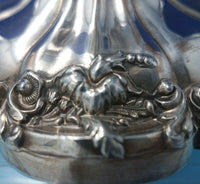 English Victorian Silver on Copper Candlestick Pair Floral #5688 c.1850 (#5942)
