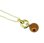 14k Yellow Gold Chocolate Pearl Pendant (#J1669)