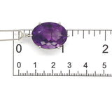 Platinum 16.33 Carat Oval Genuine Natural Amethyst Pendant w/ 18" Chain (#J7453)