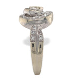 14k White Gold .32ct Genuine Natural Emerald and Diamond Ring Size 6.5 (#J7165)