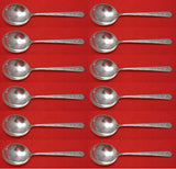 Rambler Rose by Towle Sterling Silver Cream Soup Spoon Set 12 pieces 6 3/8"