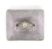 14k Yellow Gold Art Deco 1/3ct Genuine Natural Diamond Ring (#J5422)