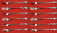 Violet by Wallace Sterling Silver Cocktail Fork Set 12 pieces 5 7/8"