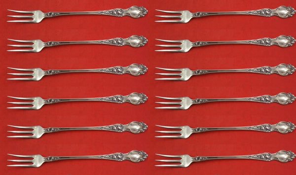 Violet by Wallace Sterling Silver Cocktail Fork Set 12 pieces 5 7/8"