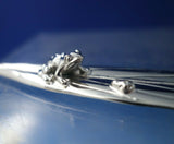 Reed and Barton Silverplate Ornament Leaf Form w/Frog in Fitted Box 7 1/4" #5905
