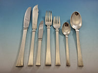 Bell by Hans Hansen Danish Sterling Silver Flatware Set 8 Service 60 Pcs Modern