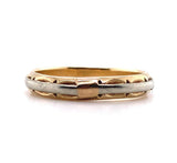 14k Yellow Gold Wedding Band Ring Jewelry with White Gold (#J5730)