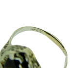 Art Deco 14k White Gold Specialty Cut Genuine Natural Onyx Filigree Ring #J0910