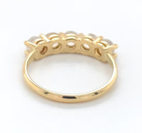 14k Yellow Gold Genuine Natural Moonstone Five-Stone Band Ring Size 6.75 #J6801