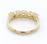 14k Yellow Gold Genuine Natural Moonstone Five-Stone Band Ring Size 6.75 #J6801