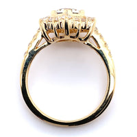 18k Gold 1.04ct Specialty Hexagon Yellow Genuine Sapphire Diamond Ring (#J5190)