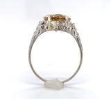 10k Gold Filigree Ring with Marquise 4.51 Carat Genuine Natural Citrine (#J6410)