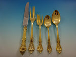 King Edward by Gorham Gold Sterling Silver Flatware Set Service 42 Pcs Dinner