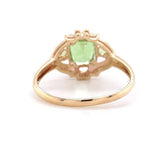 Three Stone Genuine Natural Peridot Ring with 1.82ct Cushion Cut Center (#J5772)
