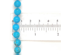 Fine 8mm Ithaca Peak Blue Genuine Turquoise Strand of Beads Necklace (#J7233)