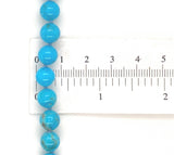 Fine 8mm Ithaca Peak Blue Genuine Turquoise Strand of Beads Necklace (#J7233)