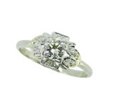 Antique Platinum 1/2 Carat Genuine Natural Diamond Ring (#J4774)