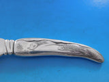 Lap Over Edge Acid Etched Tiffany Sterling Silver Fish Knife 2 Fish Weeds 7 7/8"