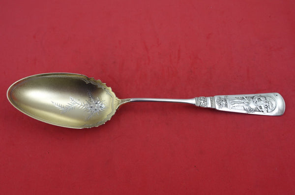 Fontainebleau by Gorham Sterling Salad Serving Spoon BC GW Frosted 10 3/8"