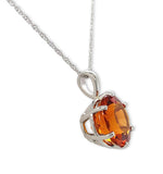 Platinum 6.43 Carat Round Irai Vibrant Orange Genuine Citrine Pendant (#J7385)