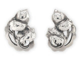 Sterling Kalo Oak Leaf and Acorn Earrings Handwrought by Bjarne Axness (#J6838)