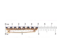 14k Yellow Gold Montana Sapphire and Pearl Bar Pin with GIA Report (#J5644)
