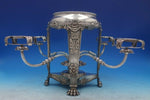 Peau de Lion Silverplate Epergne Four Arms No Bowls No Marks (#6615)